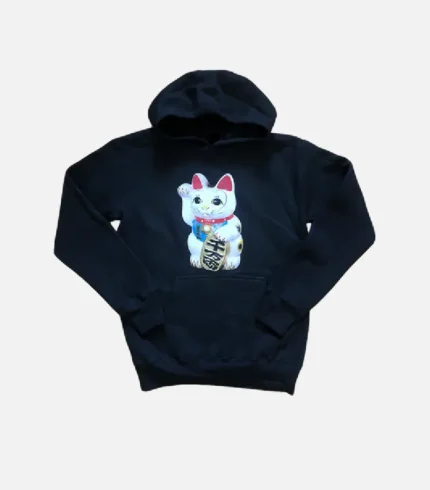 Adwysd Maneki Neko Hoodie Black (2)